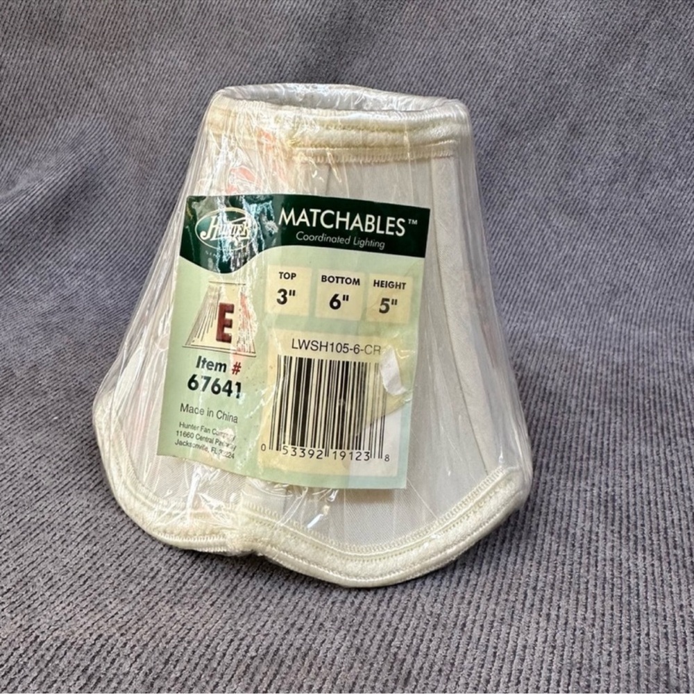 Hunter ceiling fan matchables fabric light shade pleated scalloped # 676